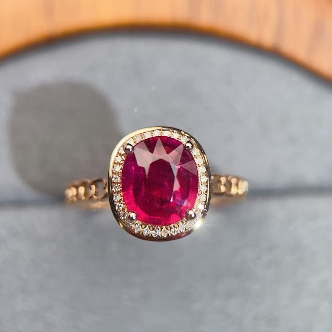 14k Gold 1.68 Ct Natural Tourmaline & Diamond Ring - 2