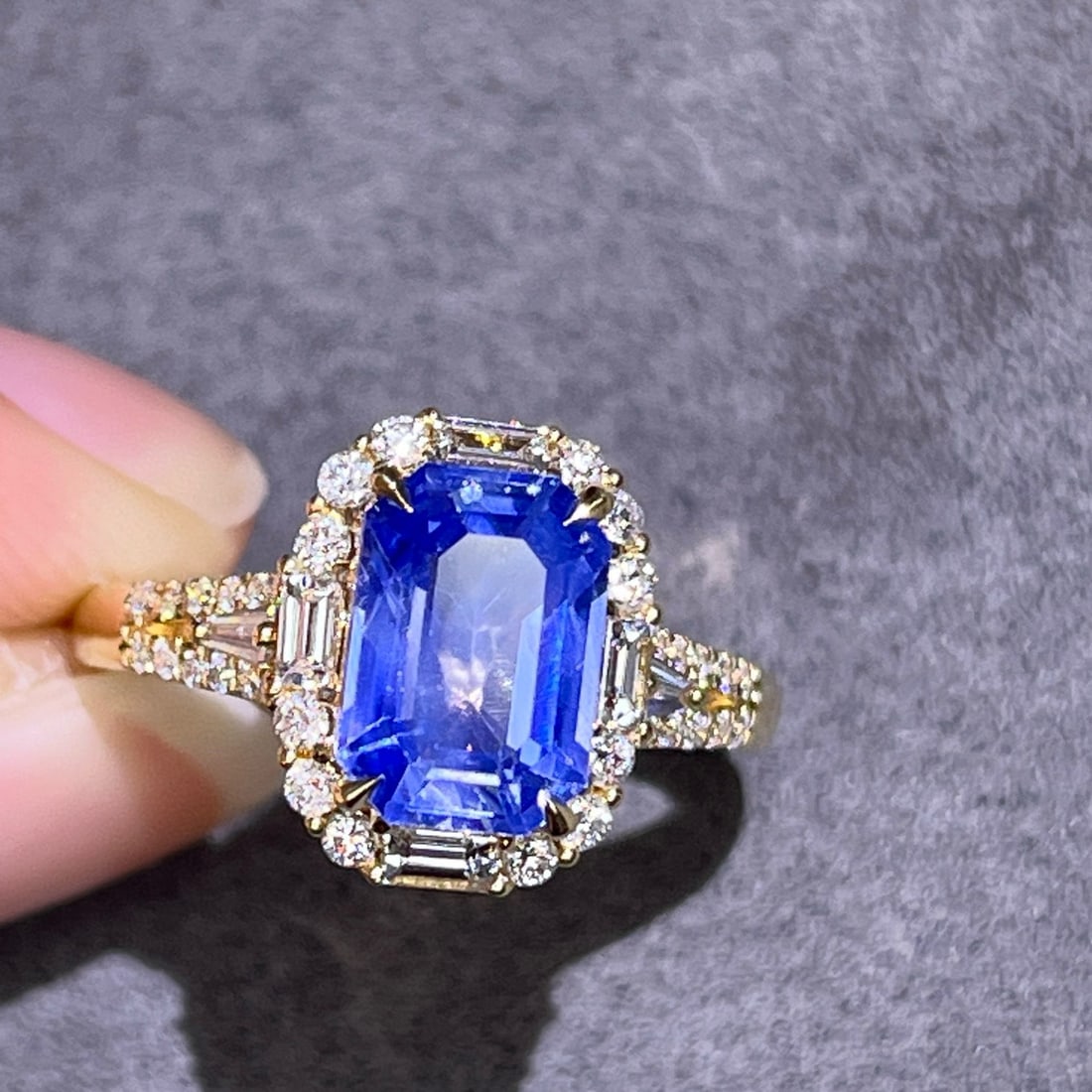 14k Gold 3.17 Ctw Natural Sapphire & Diamond Ring/pendant( Without Chain ) - 4