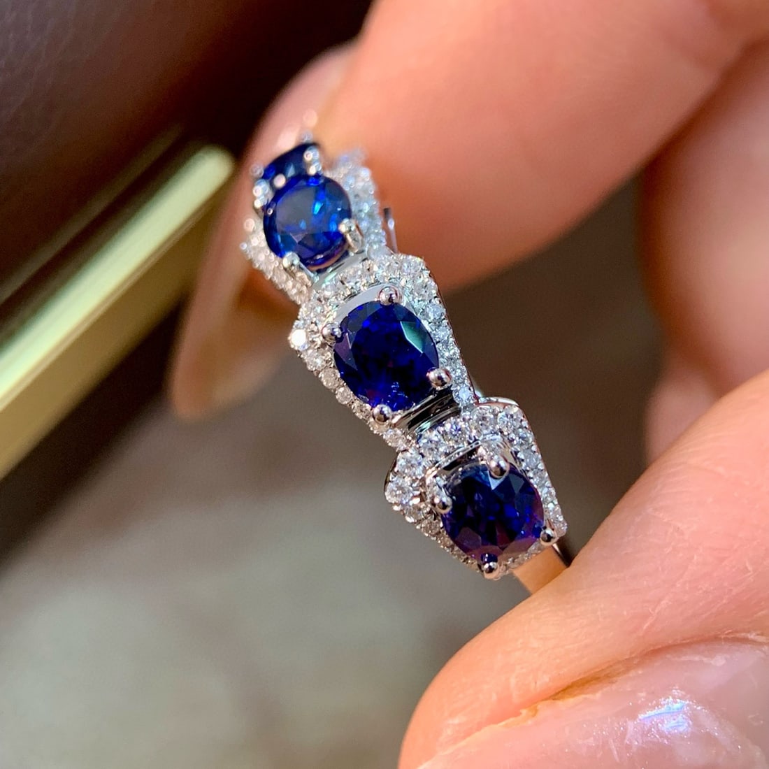 14k Gold 1.67 Ctw Natural Sapphire & Diamond Ring - 2
