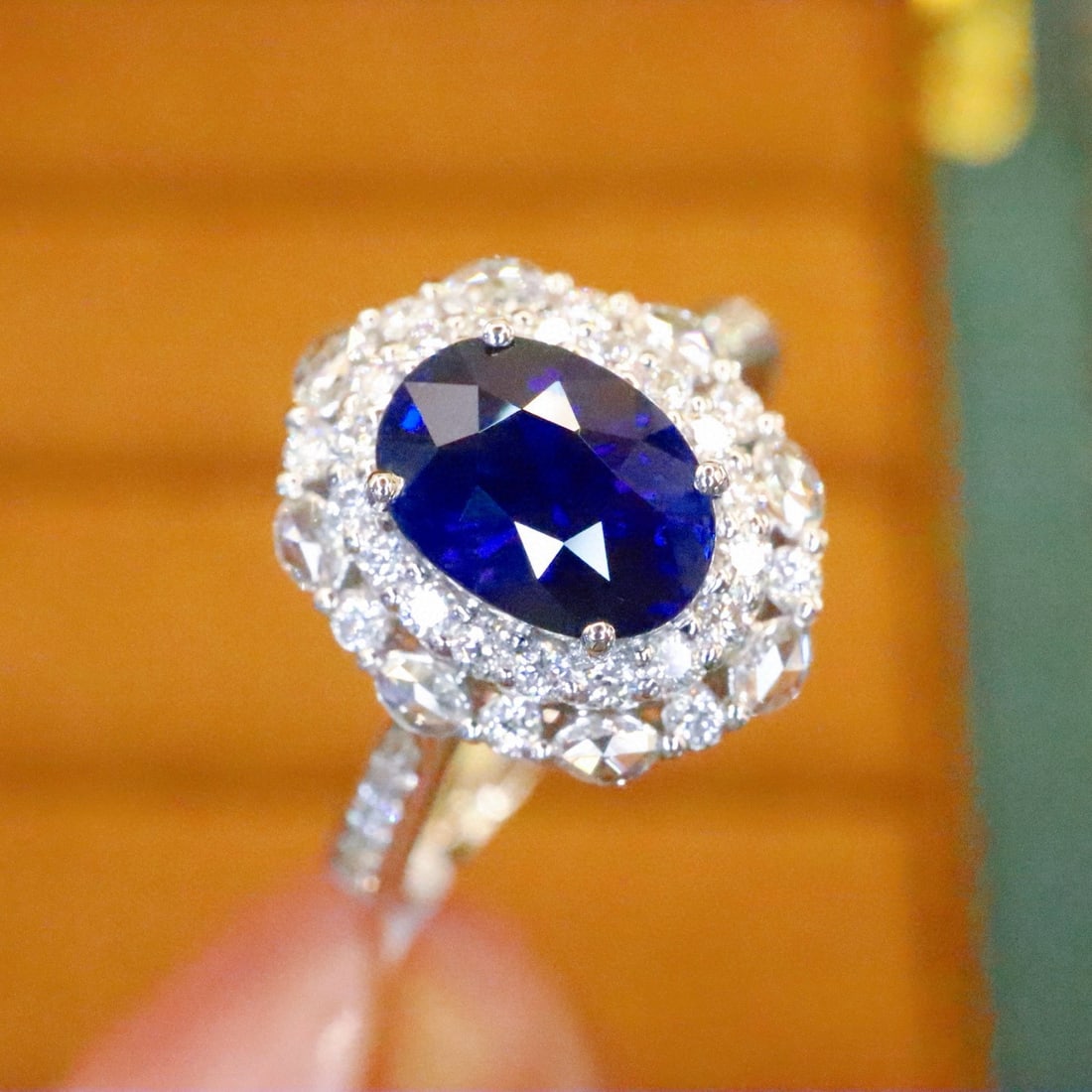 14k Gold 2.03 Ctw Natural Sapphire & Diamond Ring - 2