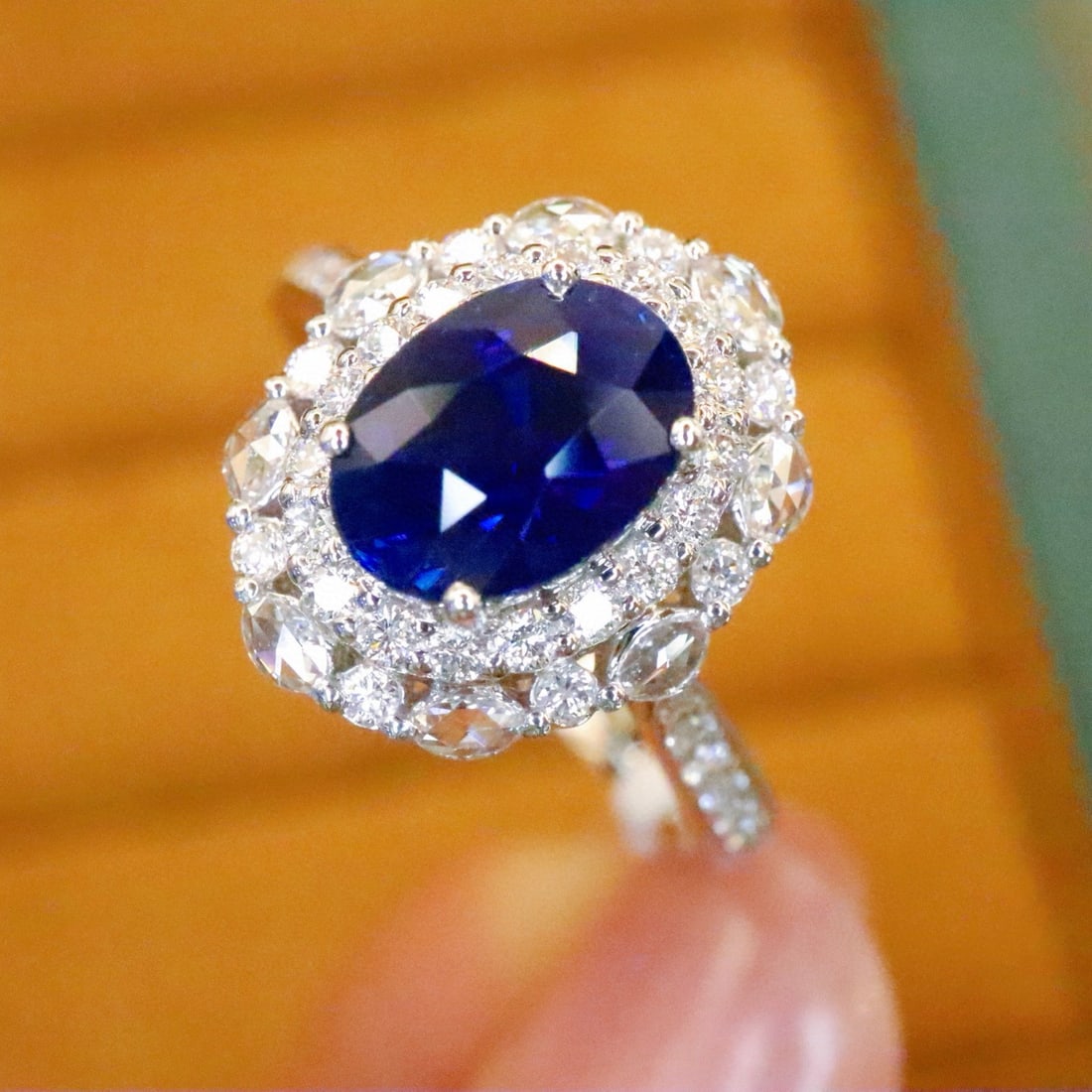 14k Gold 2.03 Ctw Natural Sapphire & Diamond Ring - 3