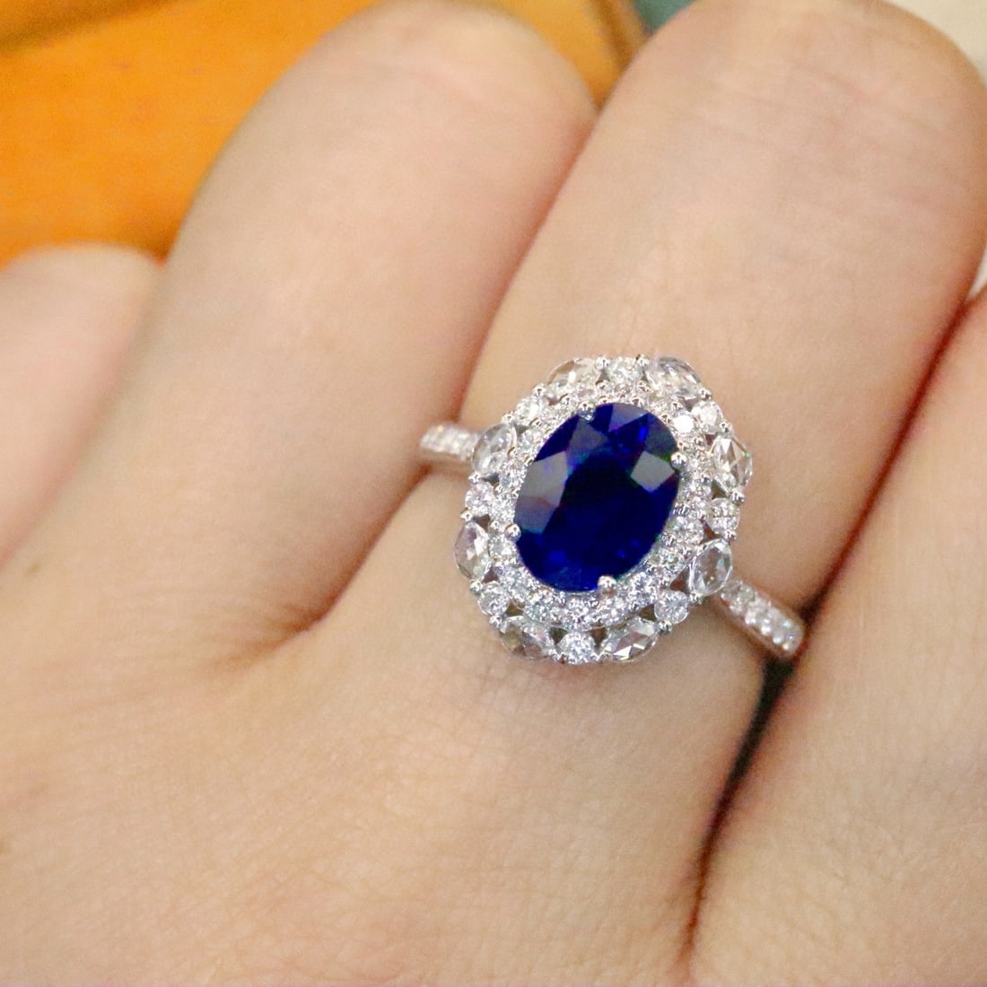 14k Gold 2.03 Ctw Natural Sapphire & Diamond Ring - 5