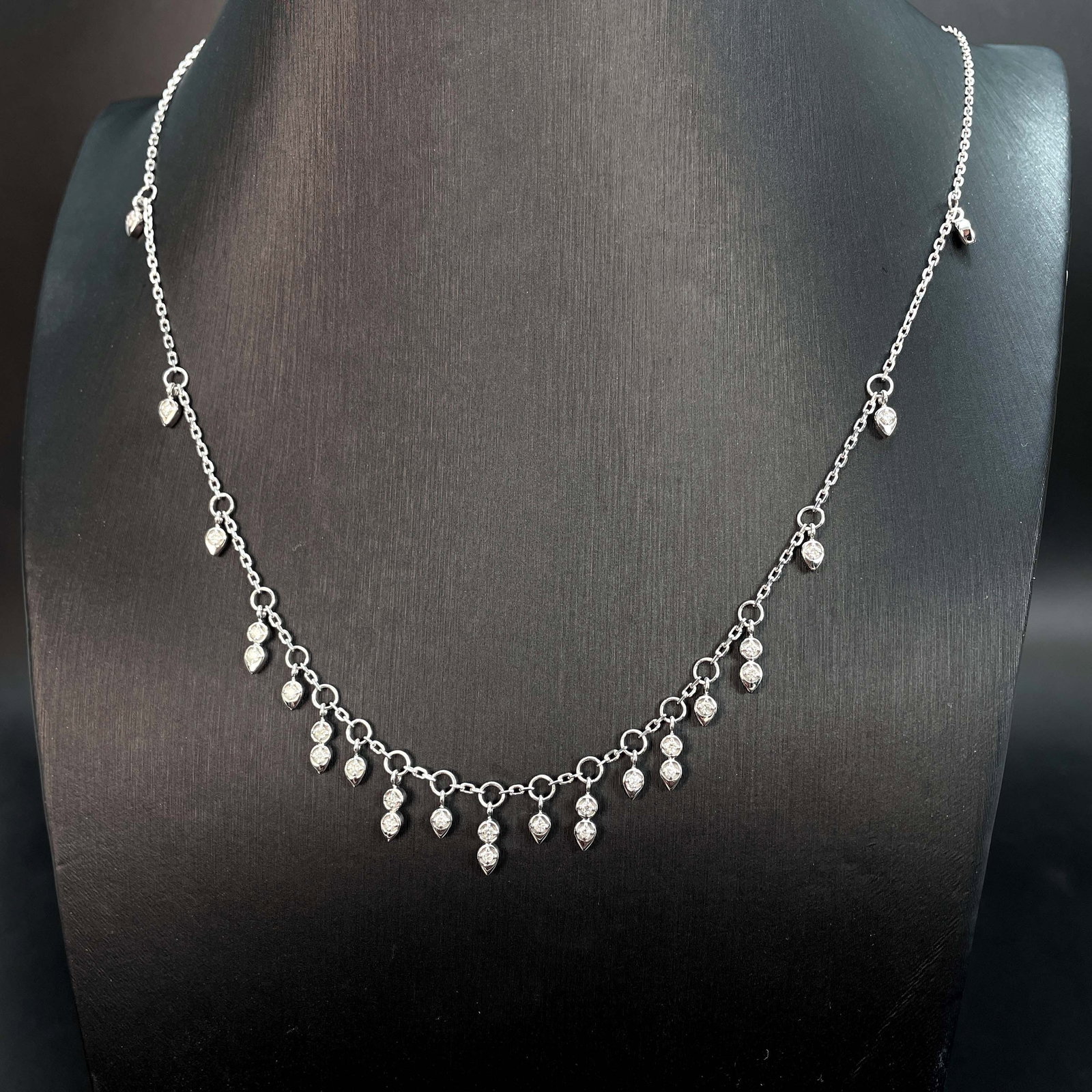 14k Gold 0.3 Ct Natural H Diamond Necklace - 2