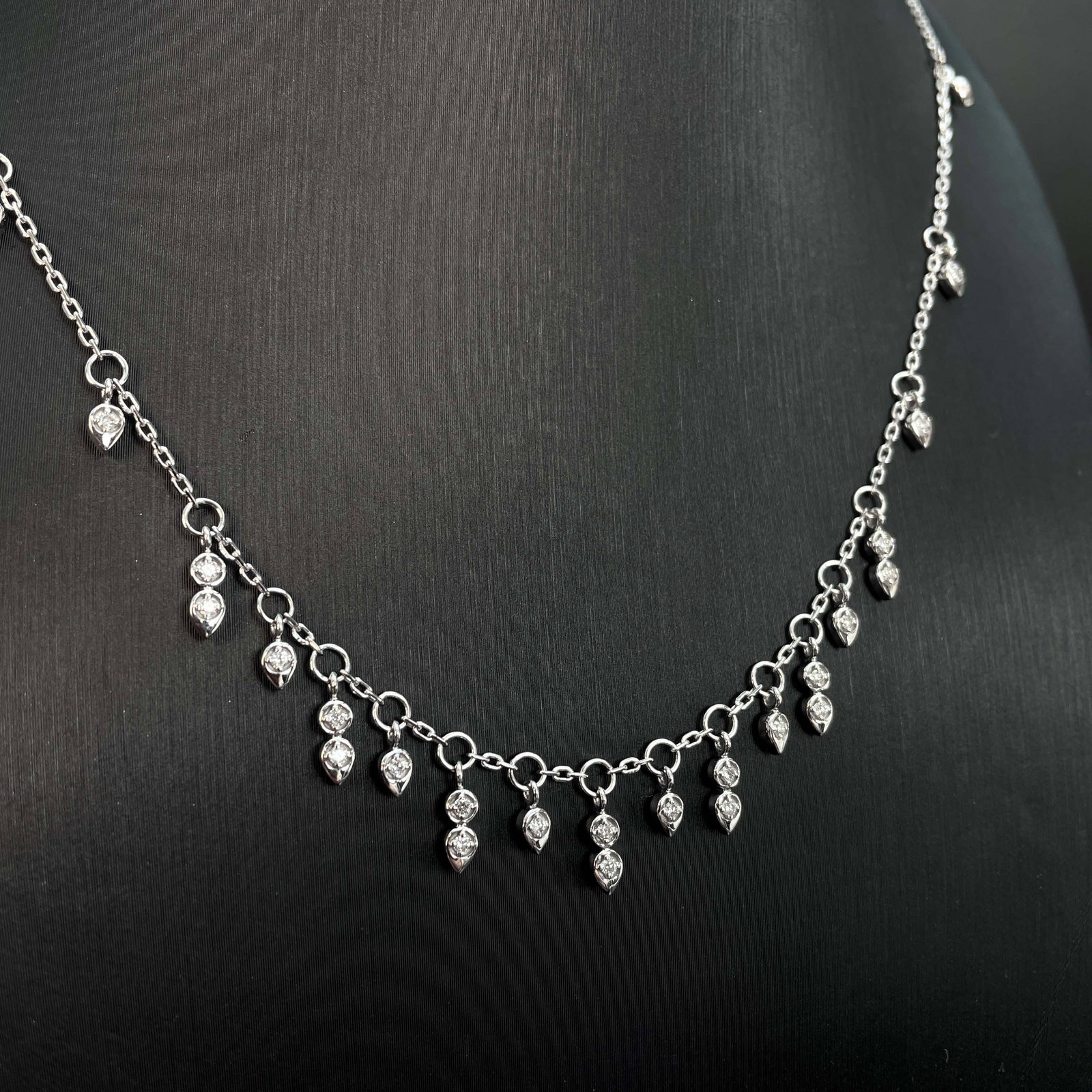 14k Gold 0.3 Ct Natural H Diamond Necklace - 3
