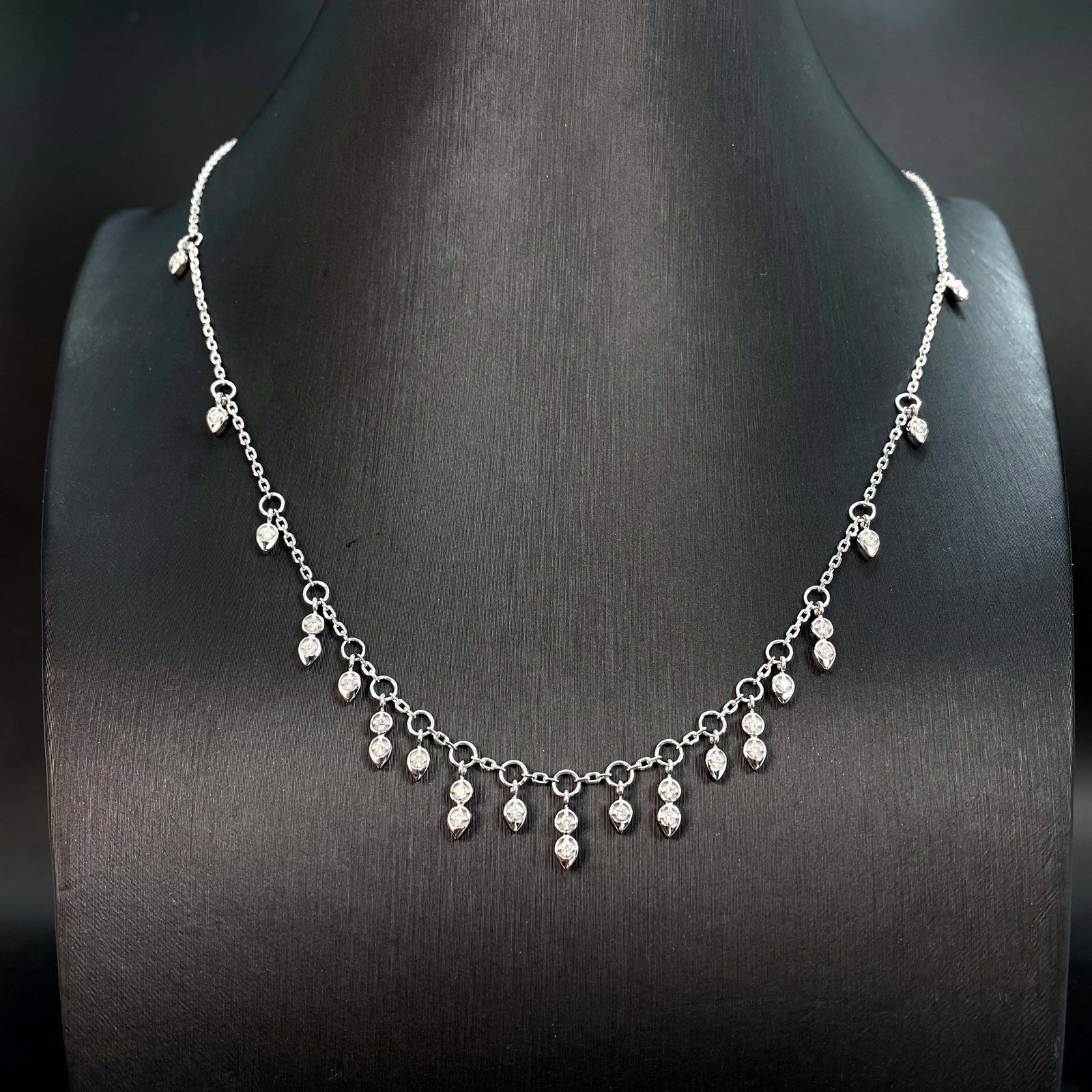14k Gold 0.3 Ct Natural H Diamond Necklace - 4