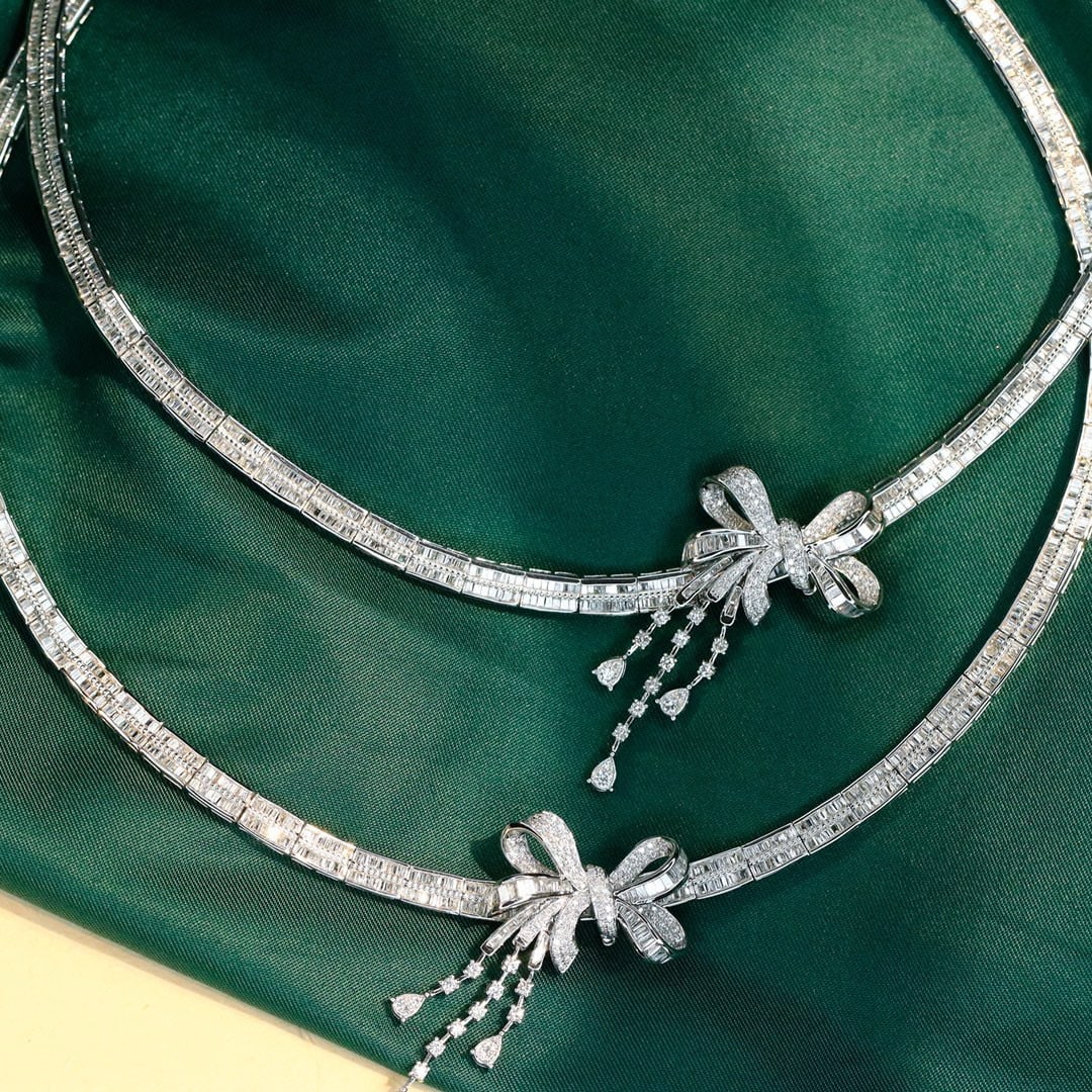 14k Gold 7.8 Ct Natural H Diamond Necklace - 2