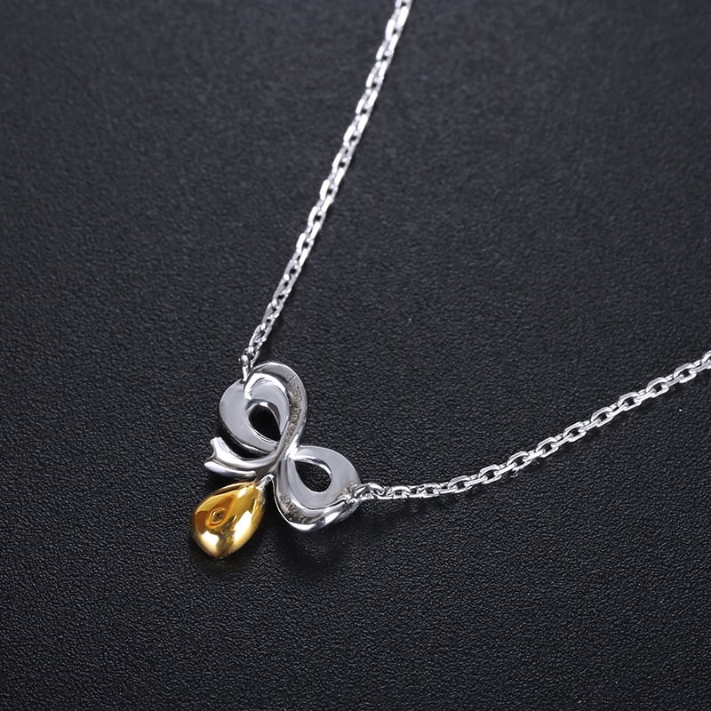 14k Gold 0.21 Ctw Natural Yellow Diamond & Diamond Necklace - 3