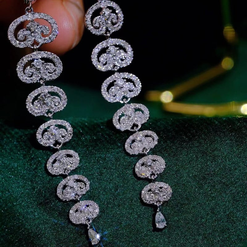 14k Gold 1.5 Ct Natural H Diamond Earrings - 4