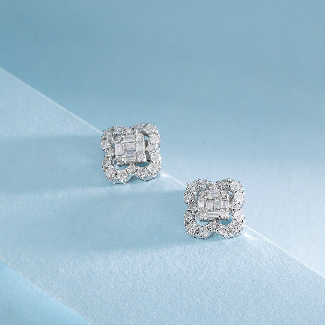 14k Gold 0.38 Ctw Natural H Diamond Earrings - 3