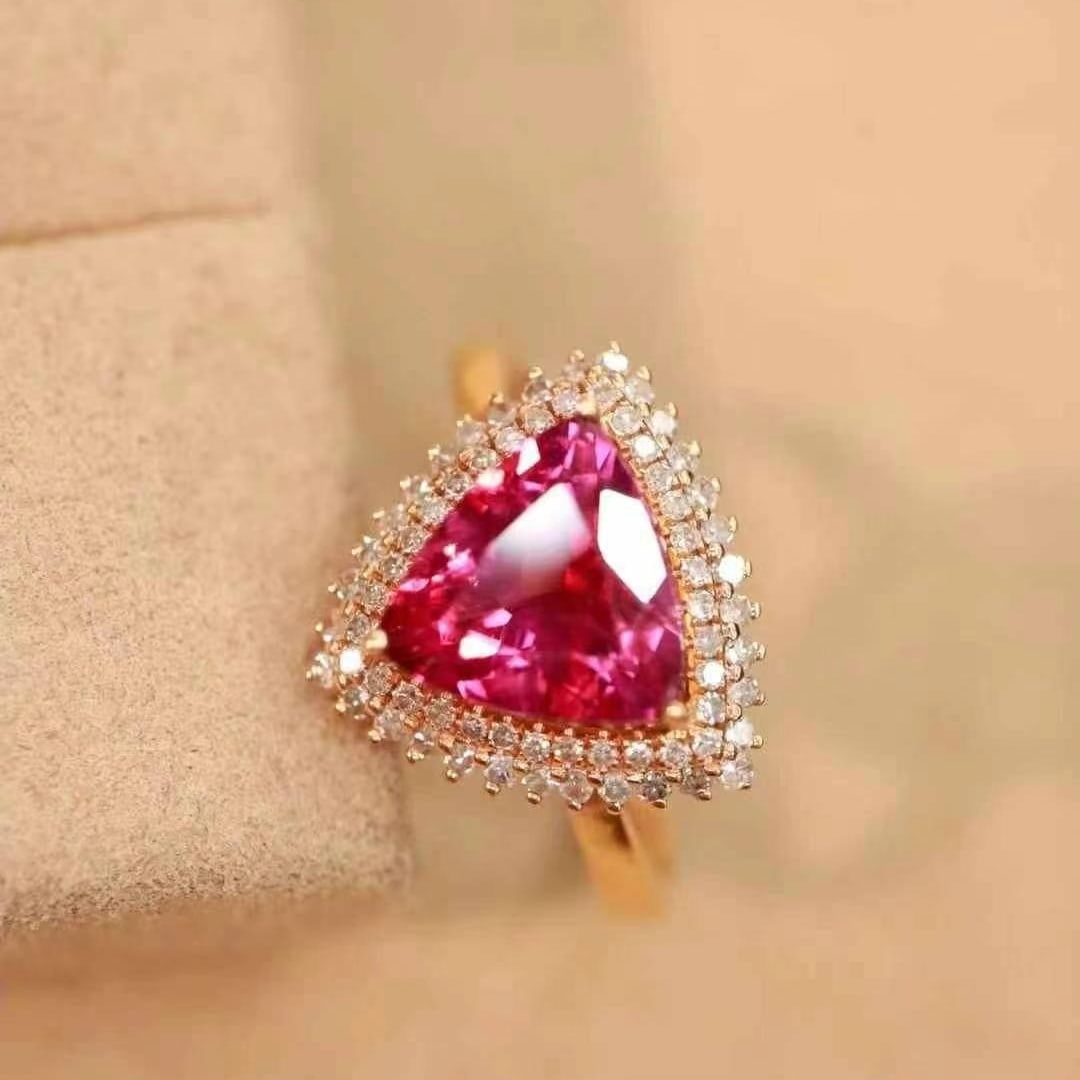 14k Gold 2.70 Ctw Natural Tourmaline & Diamond Ring - 2