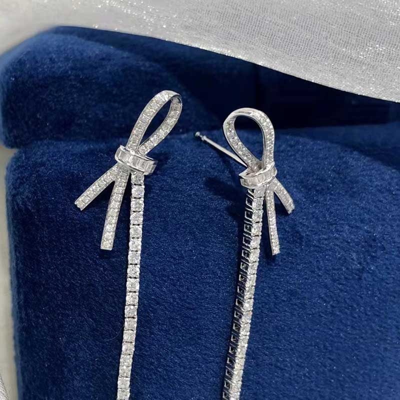14k Gold 0.86 Ct Natural H Diamond Earrings - 7