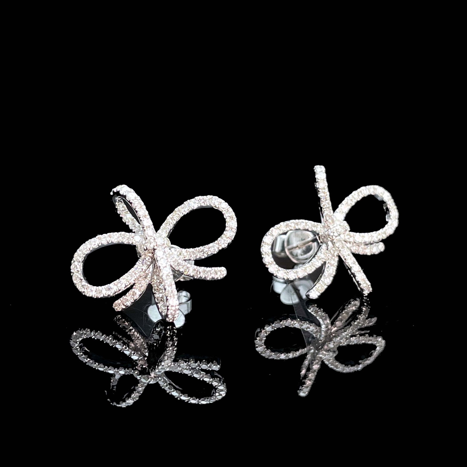 14k Gold 0.75 Ct Natural H Diamond Earrings - 4