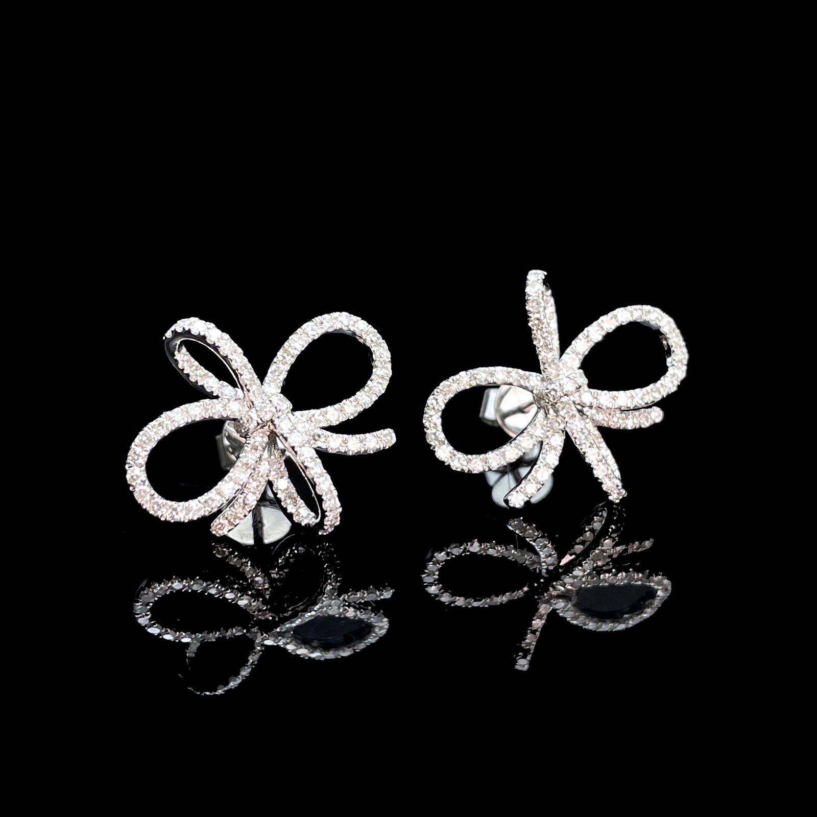 14k Gold 0.75 Ct Natural H Diamond Earrings - 5