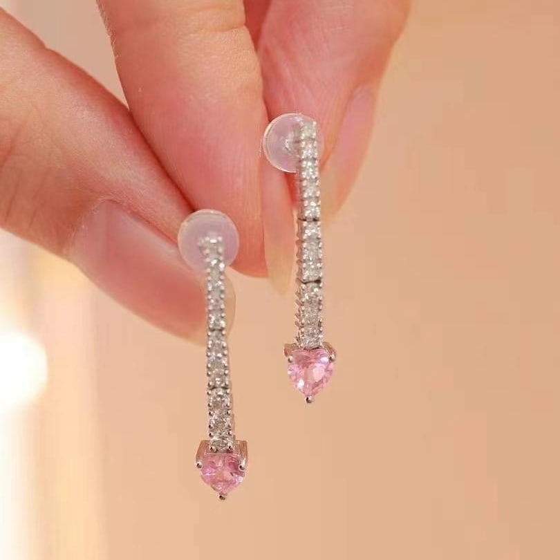 14k Gold 1.0 Ctw Natural Tourmaline & Diamond Earrings - 5