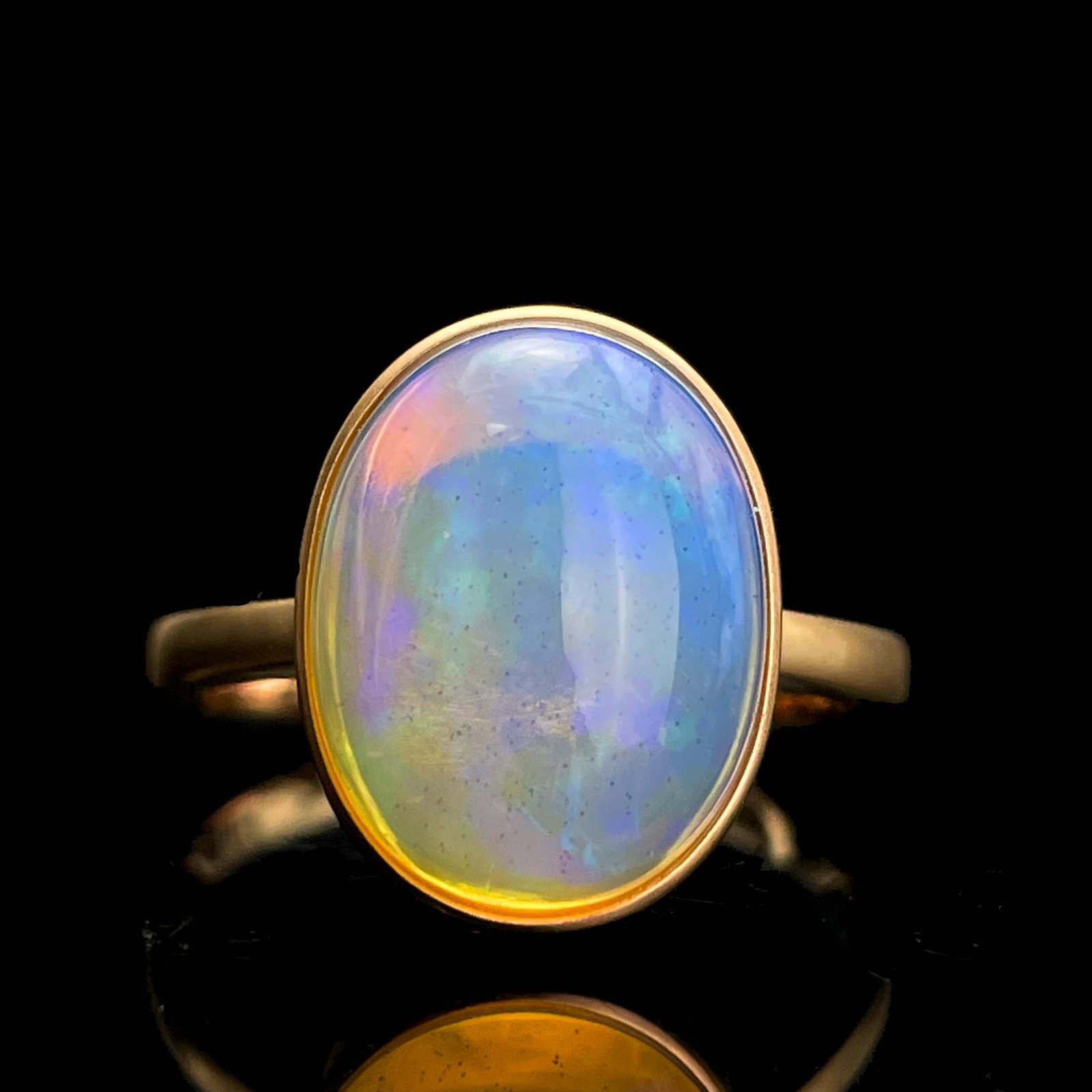 14k Gold 4.2 Ct Natural Opal Ring - 4