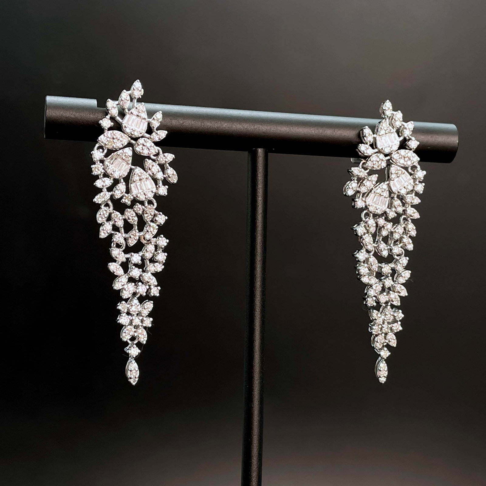 14k Gold 1.5 Ct Natural H Diamond Earrings - 5
