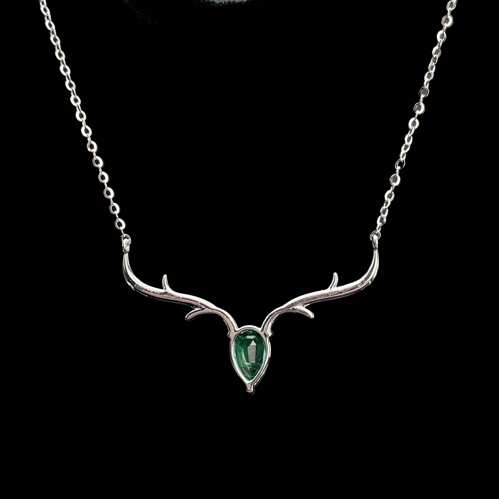 14k Gold 0.93 Ctw Vivid Green Natural Emerald & Diamond Necklace - 5