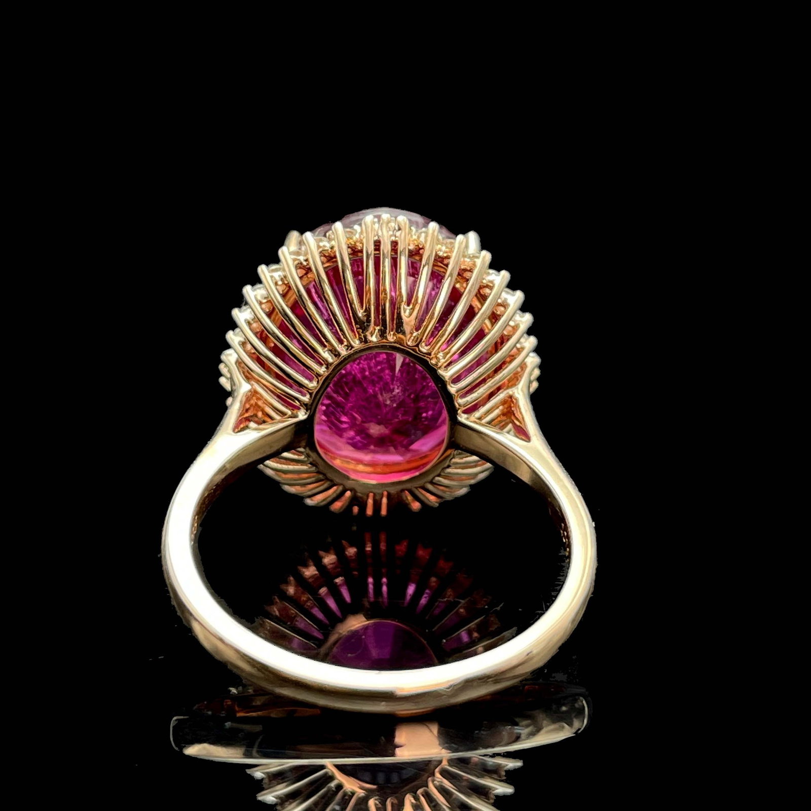 14k Gold 9.1 Ct Natural Tourmaline & Diamond Ring - 4