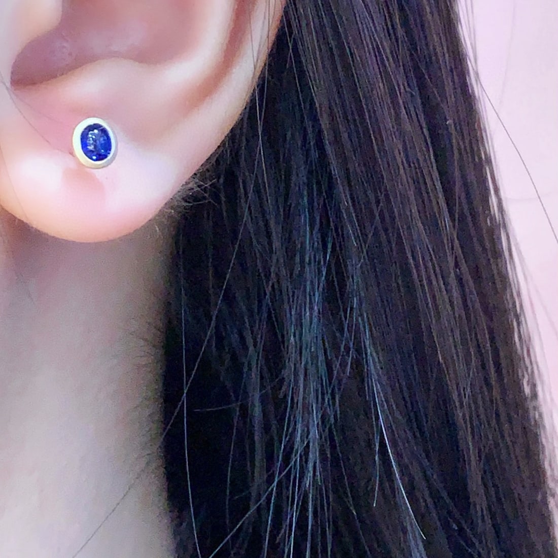 14k Gold 0.62 Ct Natural Sapphire Earrings - 3