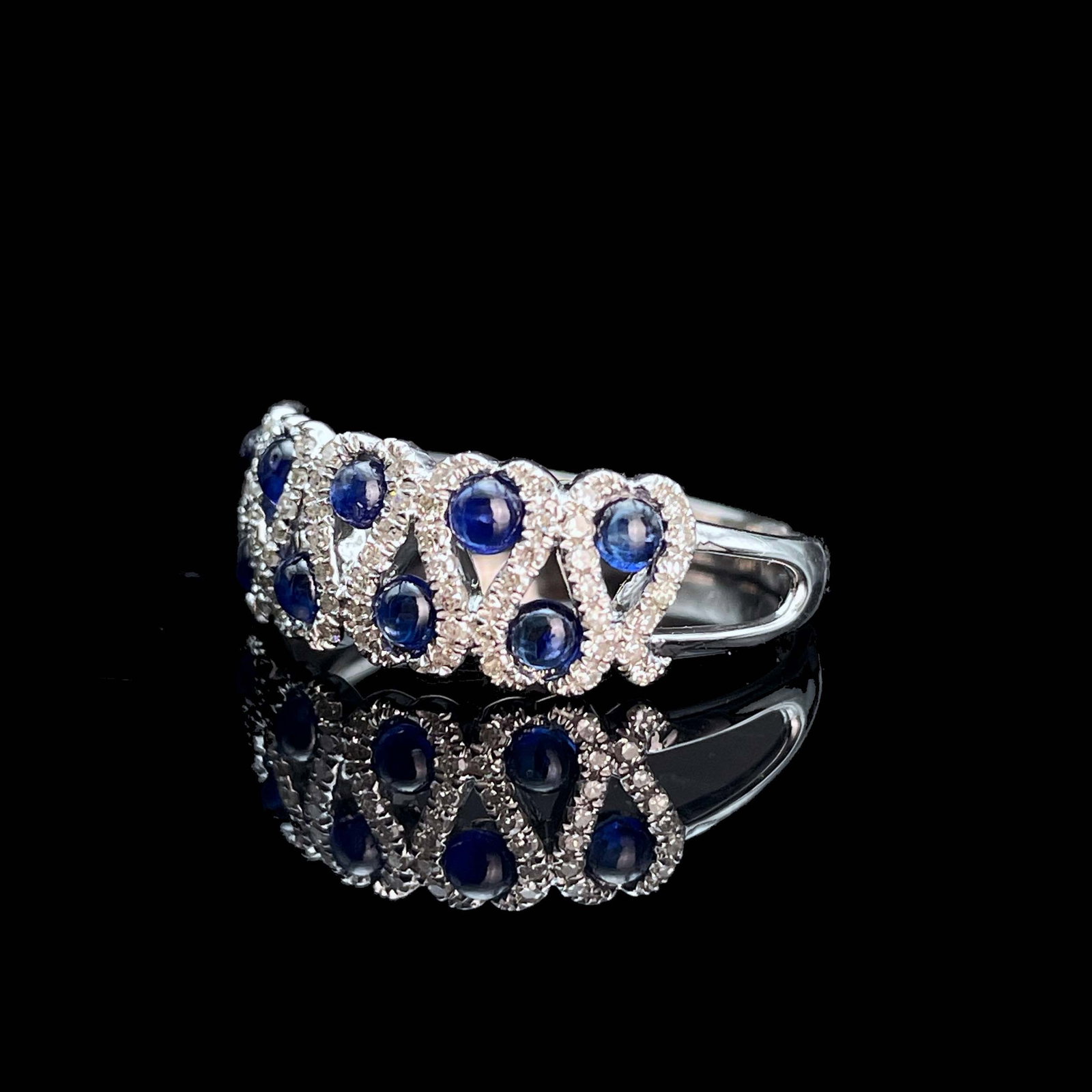 14k Gold 0.85 Ctw Natural Sapphire & Diamond Ring - 3