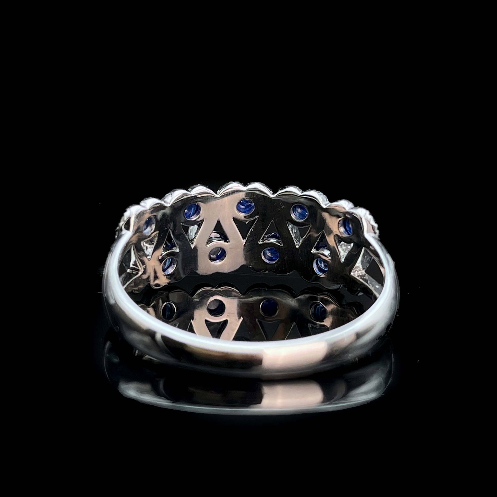 14k Gold 0.85 Ctw Natural Sapphire & Diamond Ring - 4