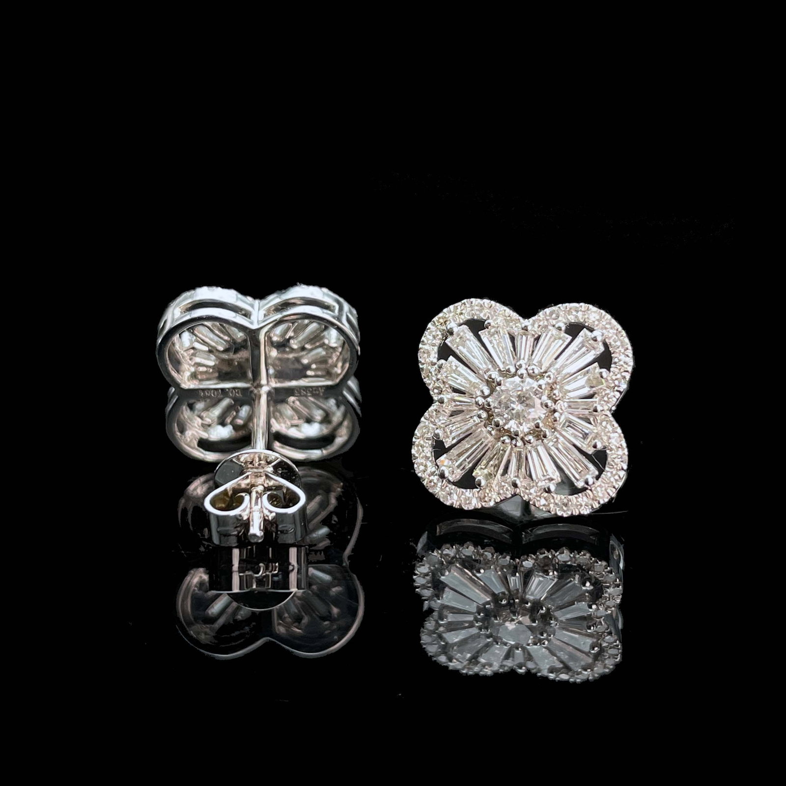 14k Gold 0.7 Ct Natural H Diamond Earrings - 4