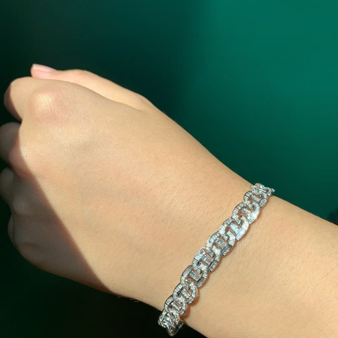 14k Gold 2.05 Ct Natural H Diamond Bracelet - 3