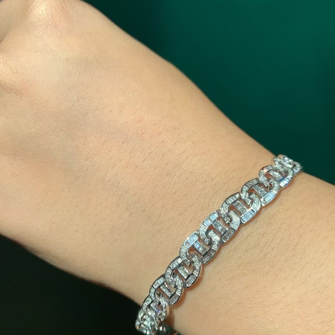 14k Gold 2.05 Ct Natural H Diamond Bracelet - 4