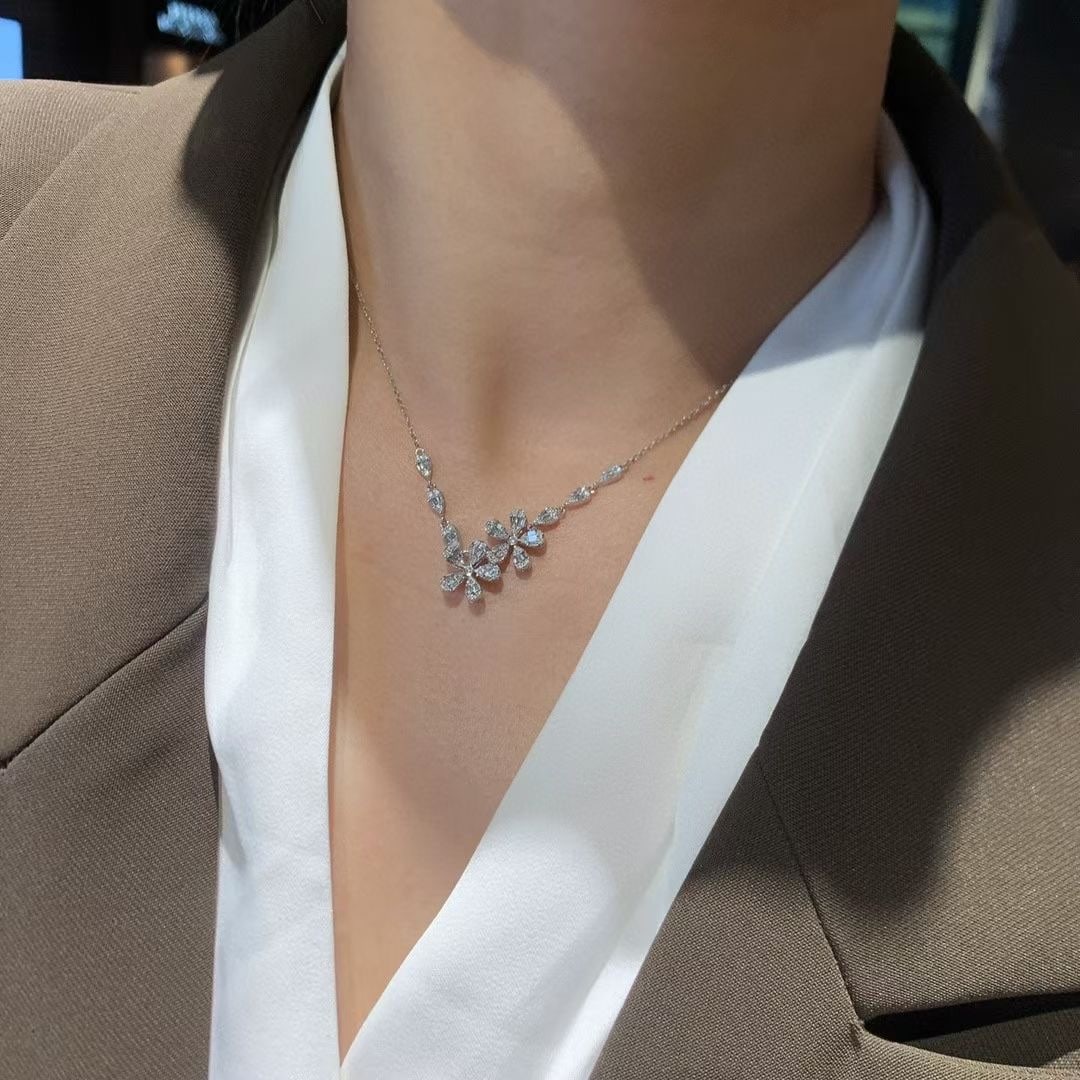 14k Gold 0.6 Ct Natural H Diamond Necklace - 2