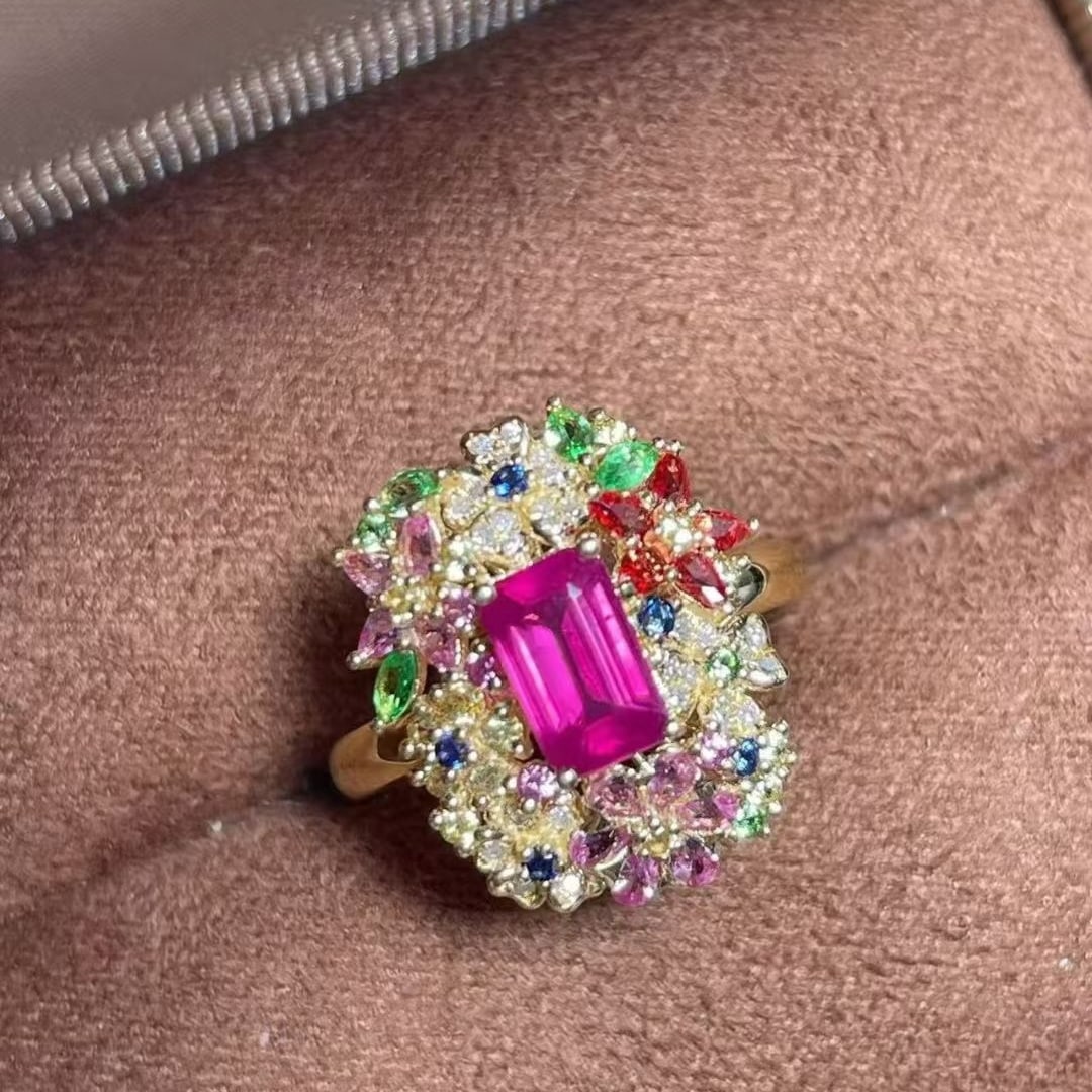 14k Gold 1.1 Ct Natural Ruby Ring - 2