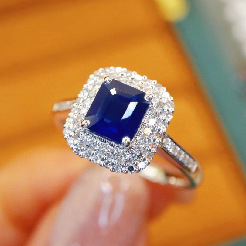 14k Gold 1.39 Ctw Natural Sapphire & Diamond Ring - 5