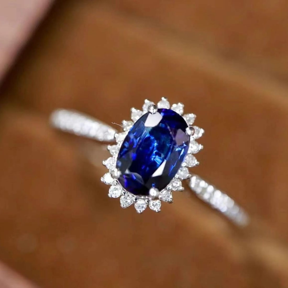 14k Gold 0.73 Ctw Natural Sapphire & Diamond Ring - 3