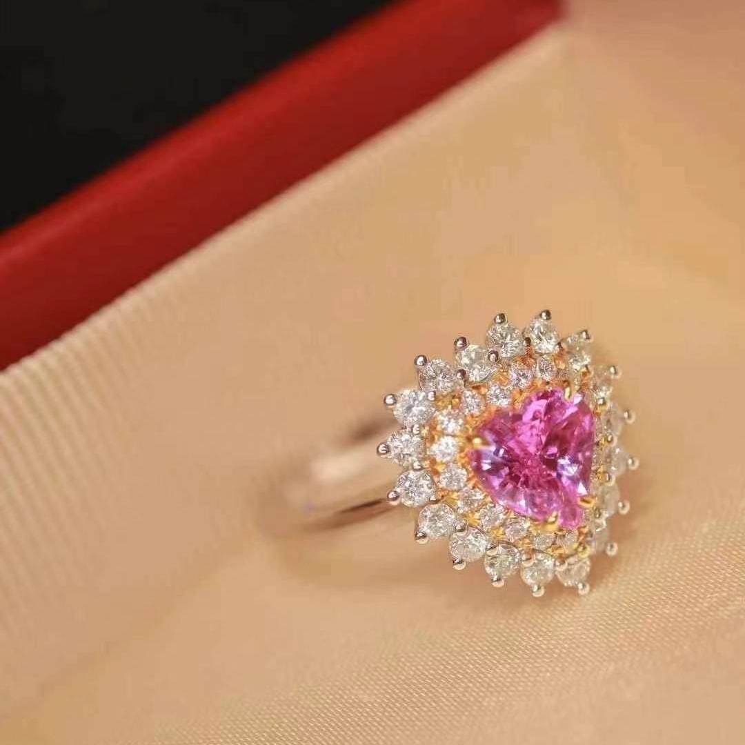 14k Gold 1.61 Ctw Natural Sapphire & Diamond Ring - 2