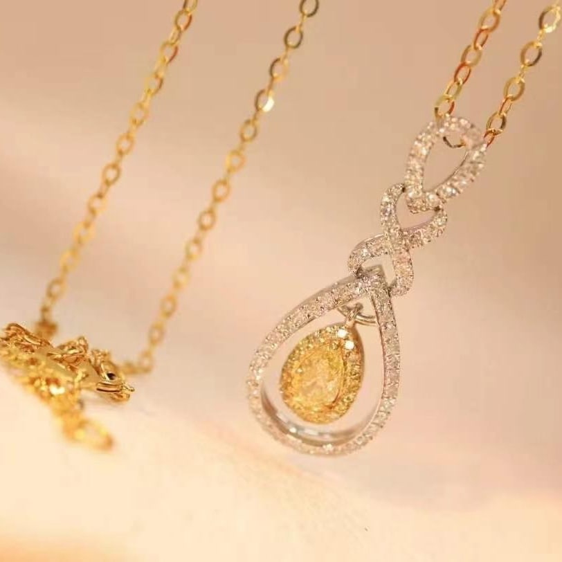 14k Gold 0.61 Ct Natural Color Diamond Pendant( Without Chain ) (1 of 6)