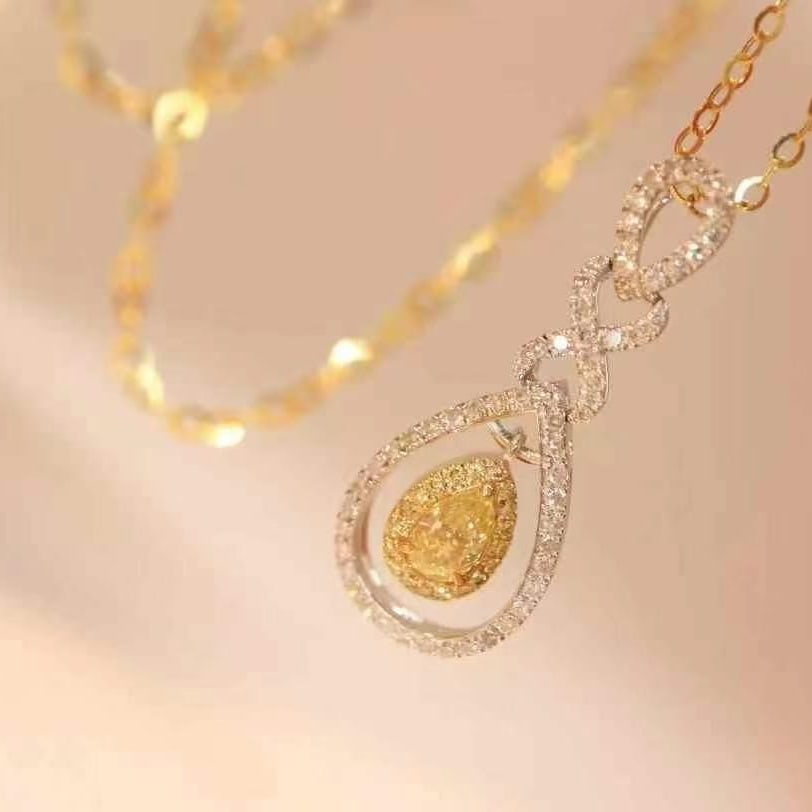 14k Gold 0.61 Ct Natural Color Diamond Pendant( Without Chain ) - 3