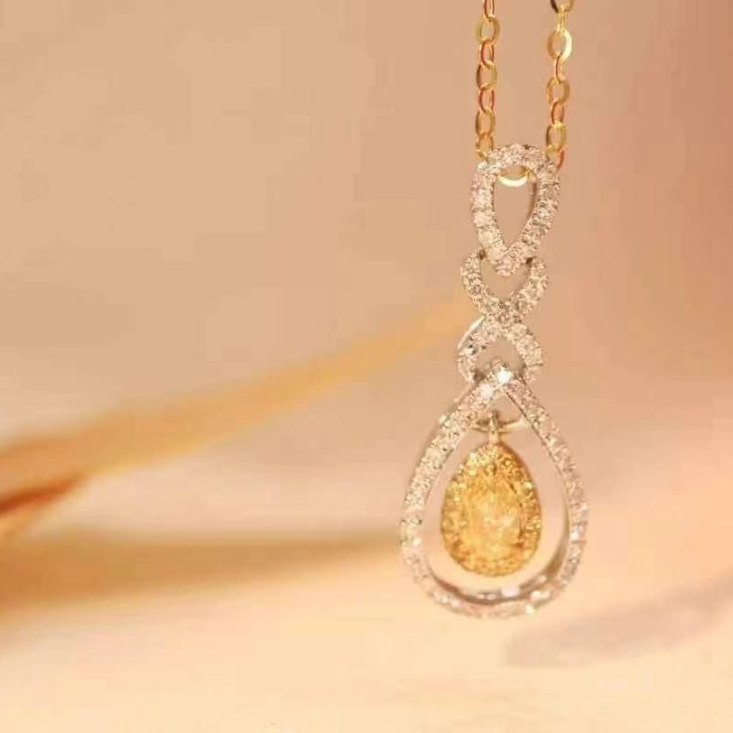 14k Gold 0.61 Ct Natural Color Diamond Pendant( Without Chain ) - 4