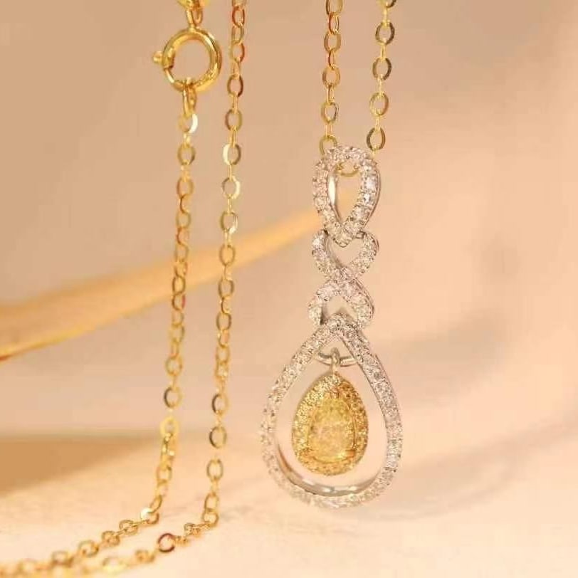 14k Gold 0.61 Ct Natural Color Diamond Pendant( Without Chain ) - 5