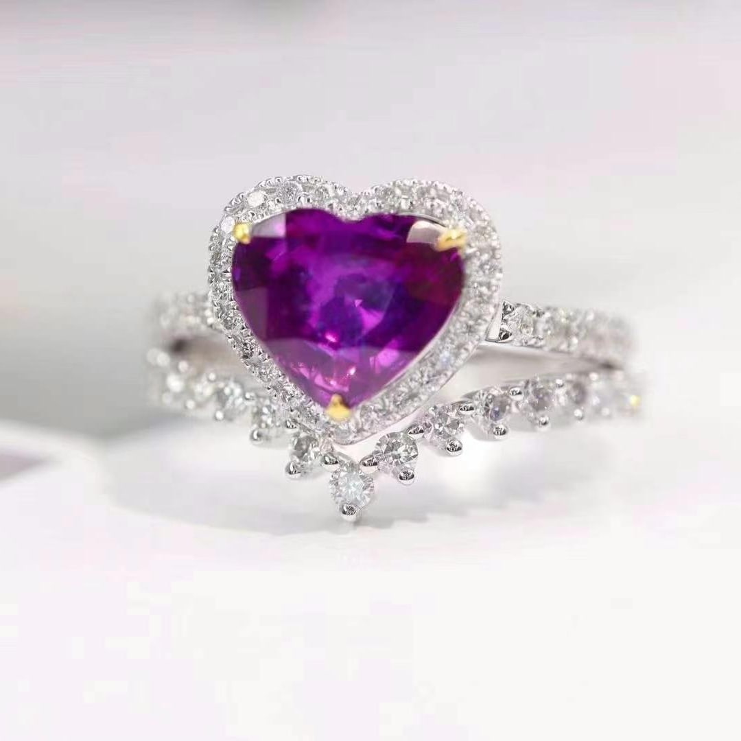14k Gold 2.44 Ctw Natural Sapphire & Diamond Ring - 3