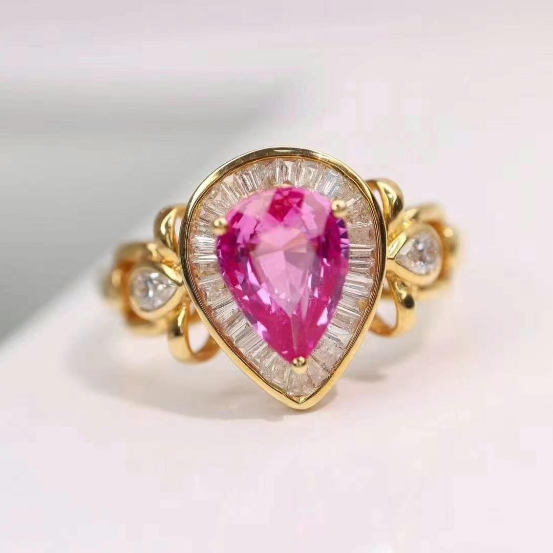 14k Gold 1.60 Ctw Natural Sapphire & Diamond Ring (1 of 6)