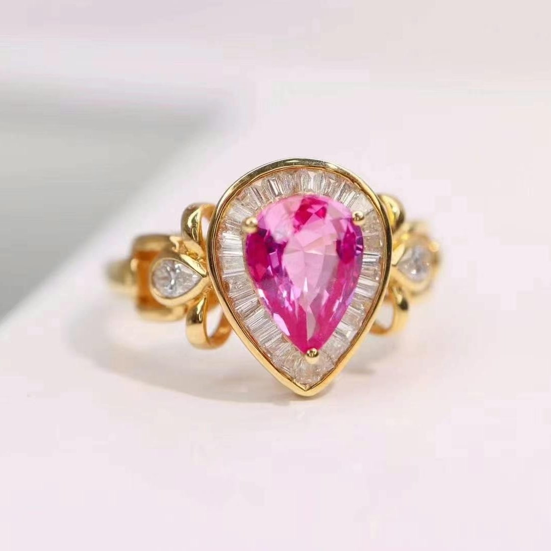 14k Gold 1.60 Ctw Natural Sapphire & Diamond Ring - 2