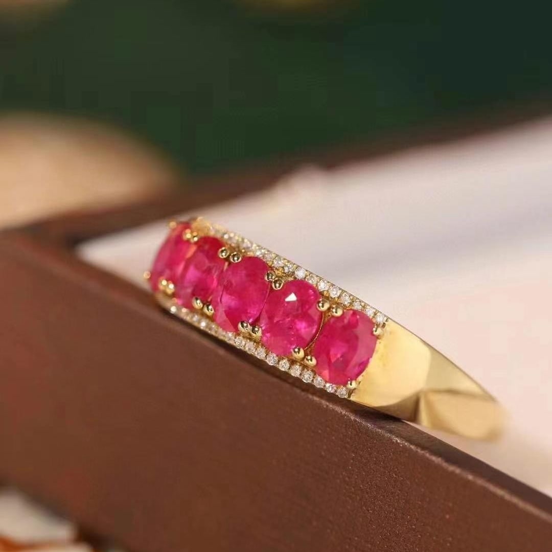 14k Gold 1.15 Ctw Natural Ruby & Diamond Ring - 2