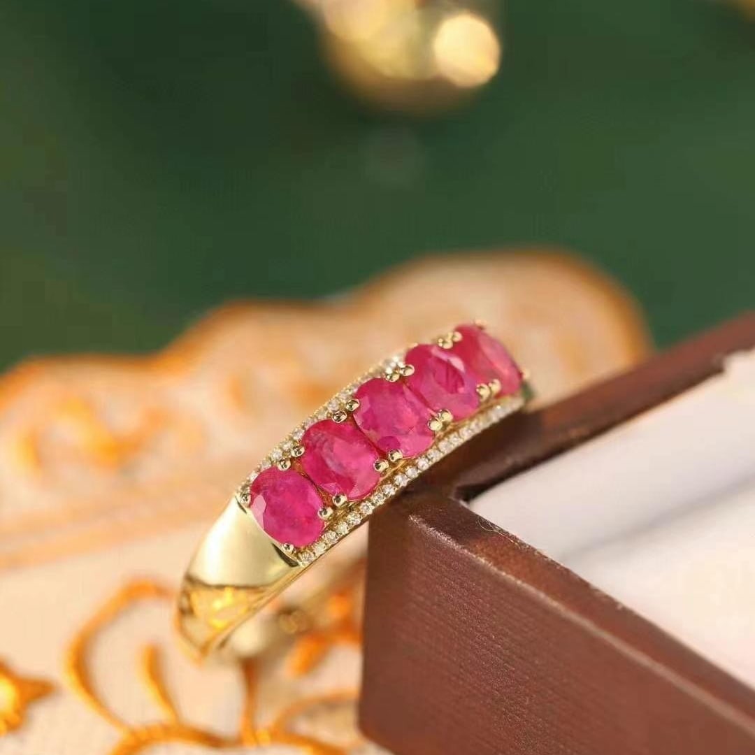 14k Gold 1.15 Ctw Natural Ruby & Diamond Ring - 3
