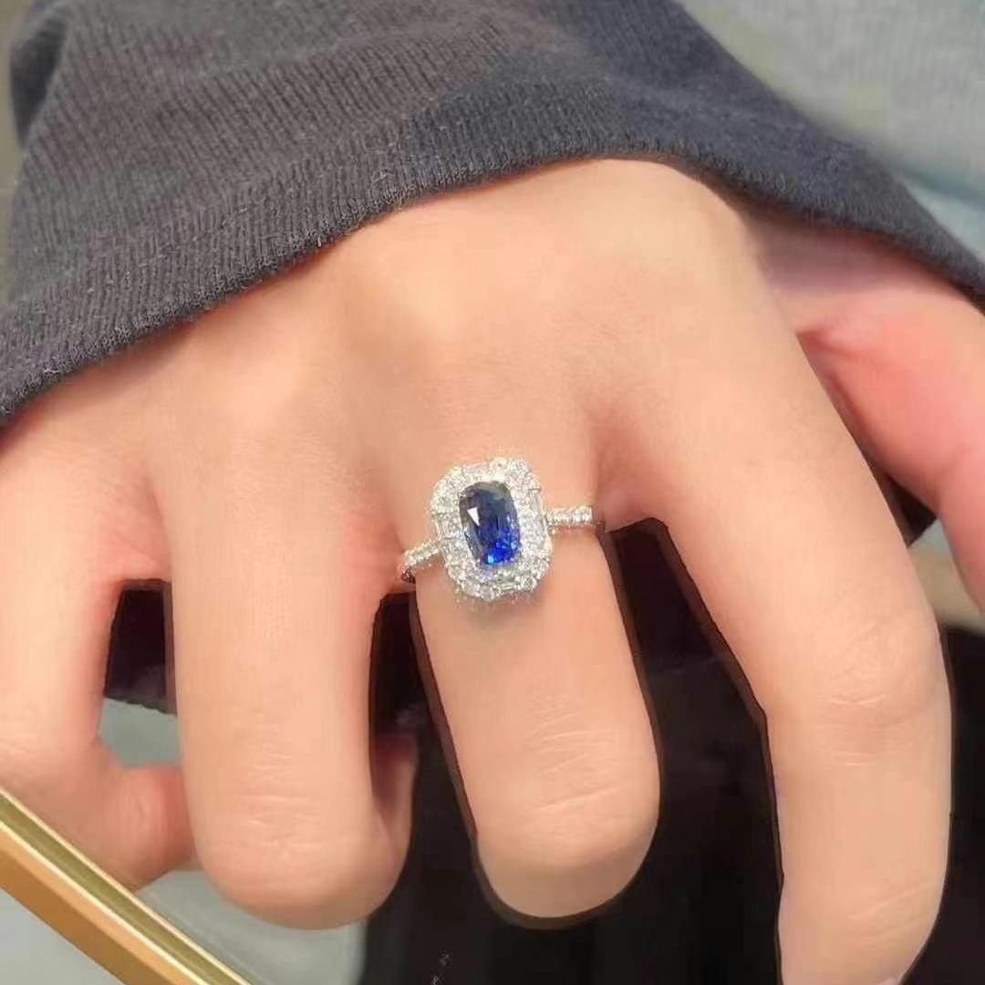 14k Gold 2.13 Ctw Natural Sapphire & Diamond Ring - 5