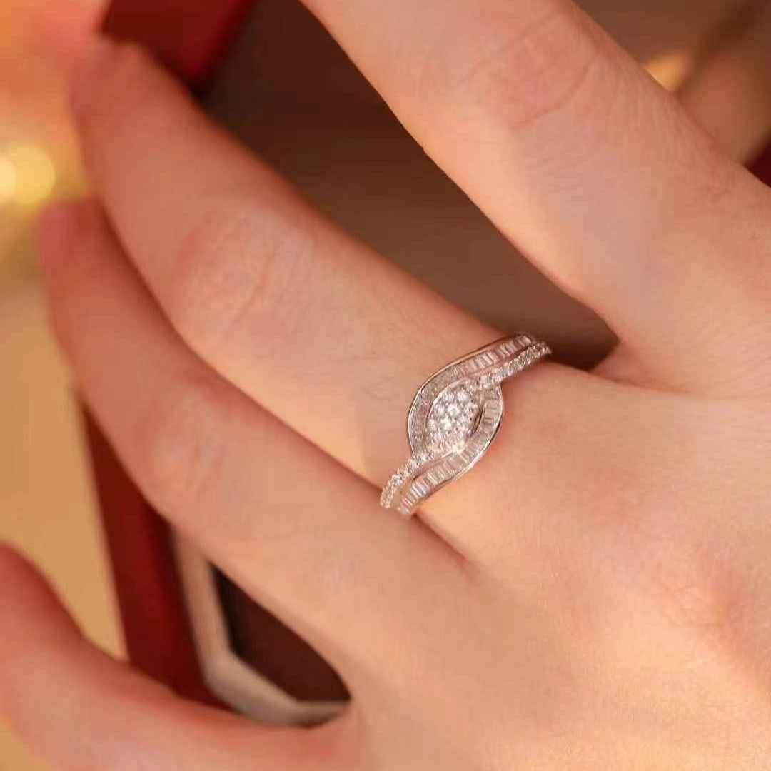 14k Gold 0.50 Ct Natural H Diamond Ring - 2