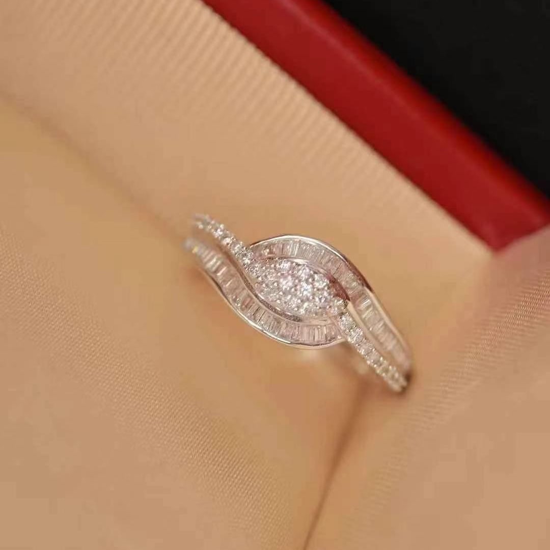 14k Gold 0.50 Ct Natural H Diamond Ring - 3