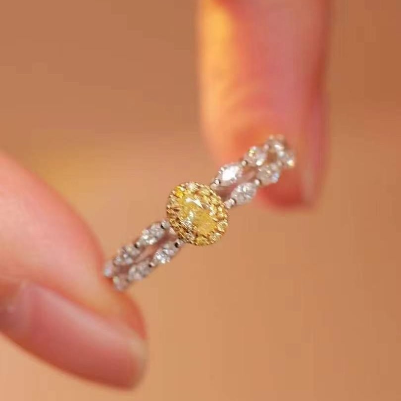14k Gold 0.52 Ct Natural Color Diamond Ring - 2