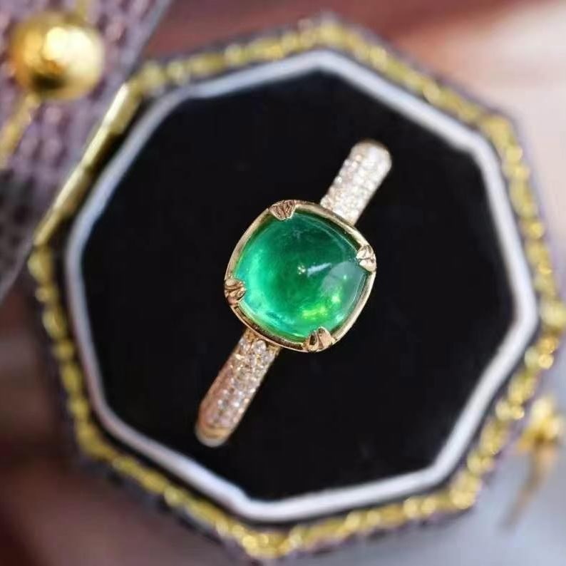14k Gold 1.63 Ctw Natural Emerald & Diamond Ring - 2