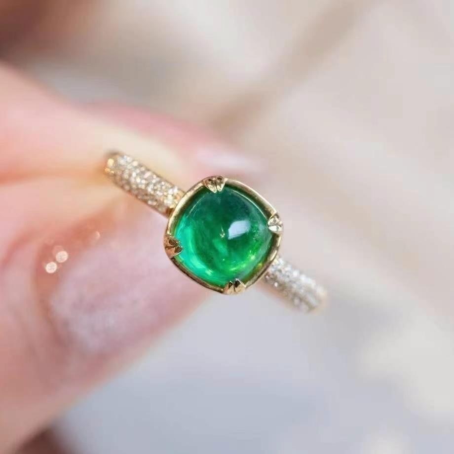 14k Gold 1.63 Ctw Natural Emerald & Diamond Ring - 3