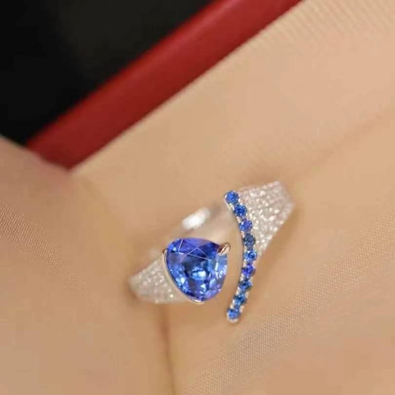 14k Gold 1.40 Ctw Natural Sapphire & Diamond Ring - 3