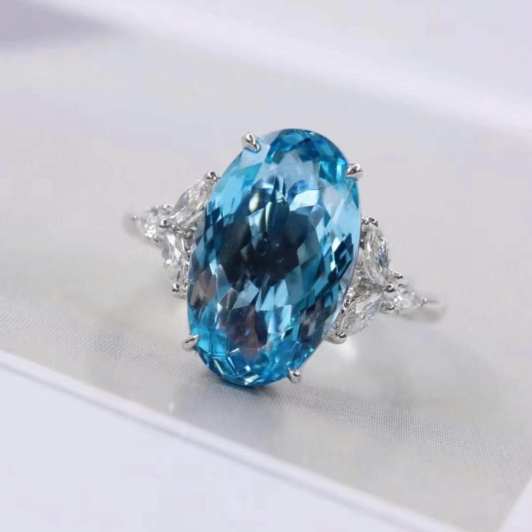 14k Gold 3.60 Ctw Natural Aquamarine & Diamond Ring - 3